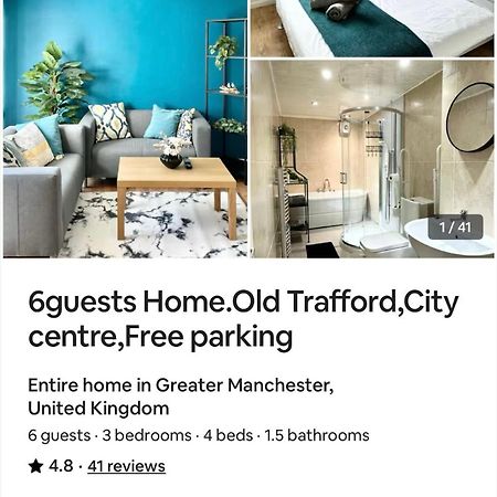6 Guests House Old Trafford,Media City,City Centre, Free Parking Manchester Exterior photo